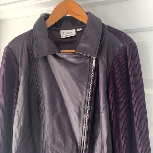 Linea by Louis Dell’ Olio Purple Jacket Leather Jacket - Picture 10 of 16